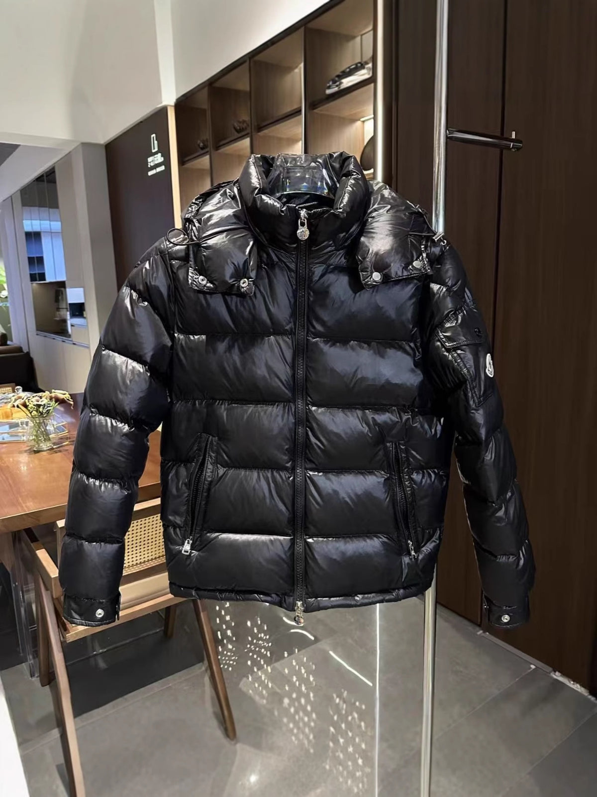 NFC-Enabled Down Cotton Hooded Puffer Jacket