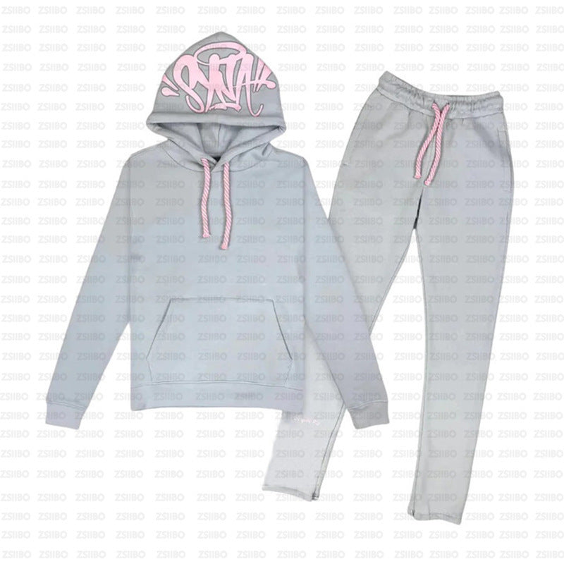 Relaxed-Fit Cotton Blend Hoodie in Solid Gray, Olive, Navy, Red, or Black