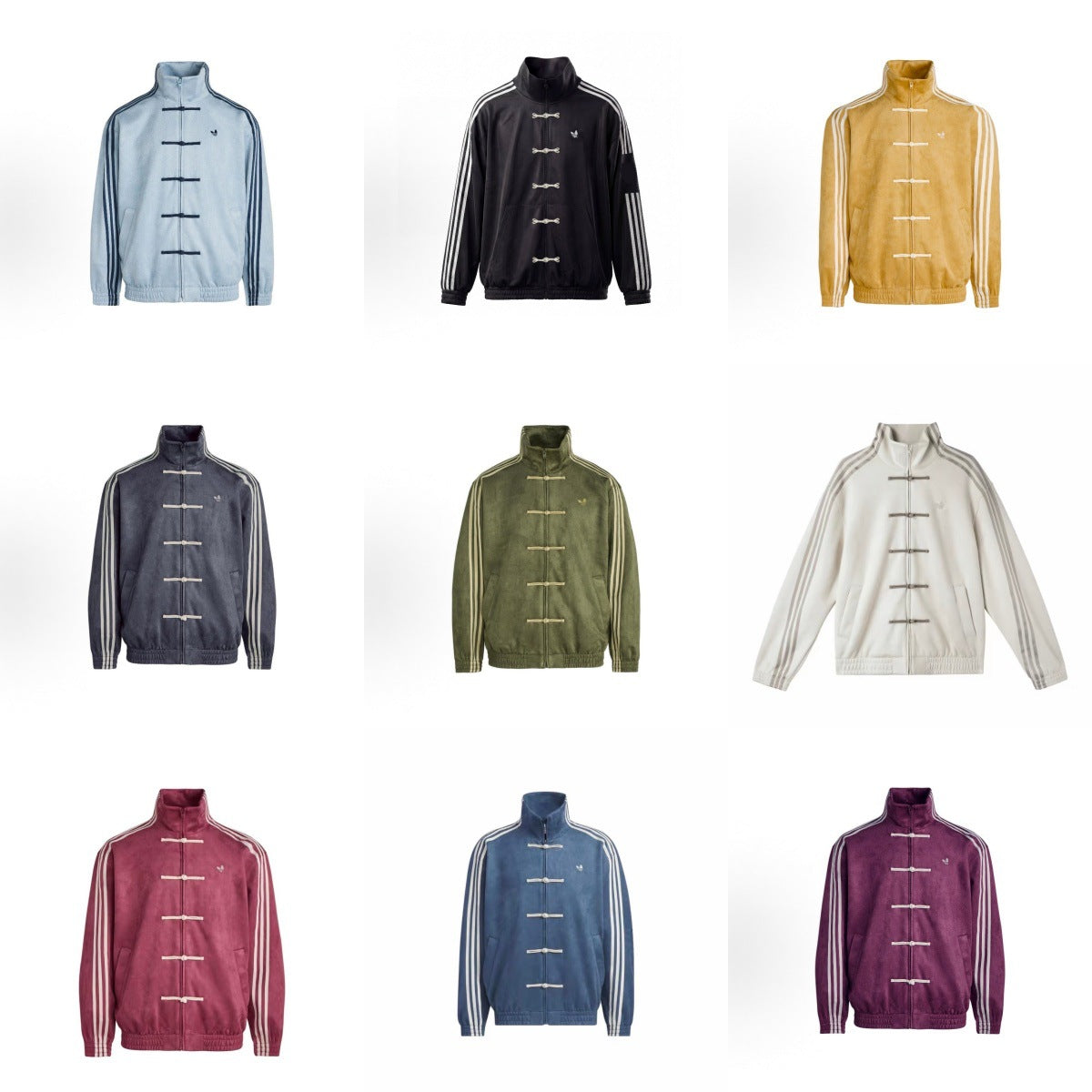 Ad Originals men's Chinese-inspired track jacket with stand collar and frog closures