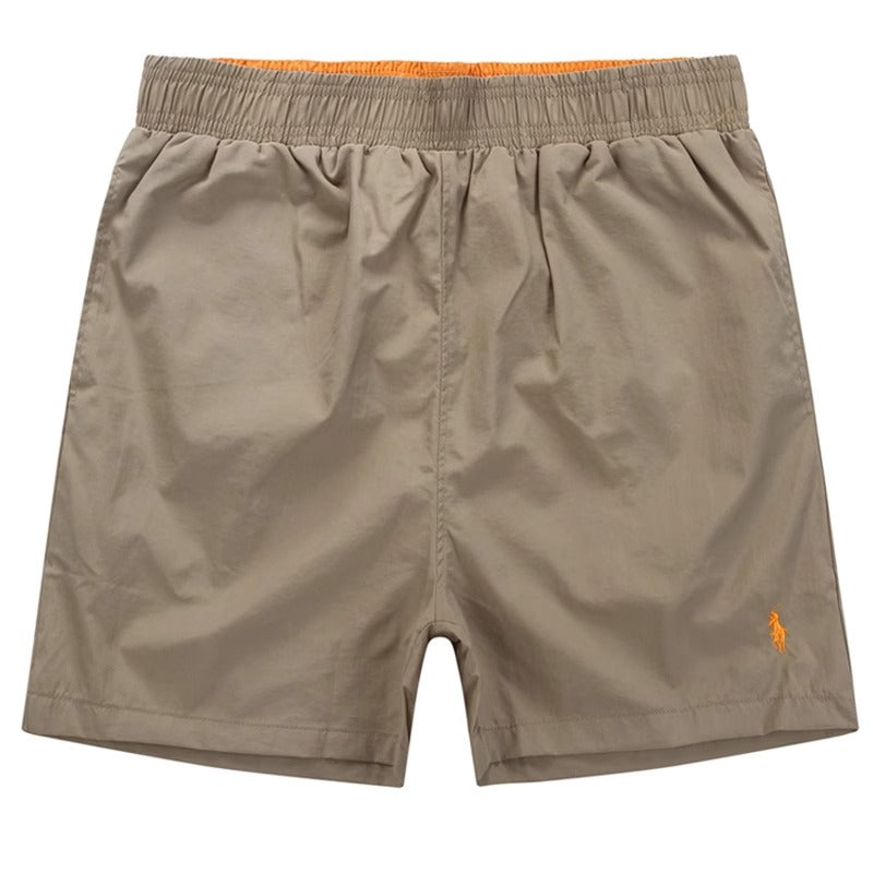 Quick-Dry Elastic-Waist Swim Shorts in Solid Colors