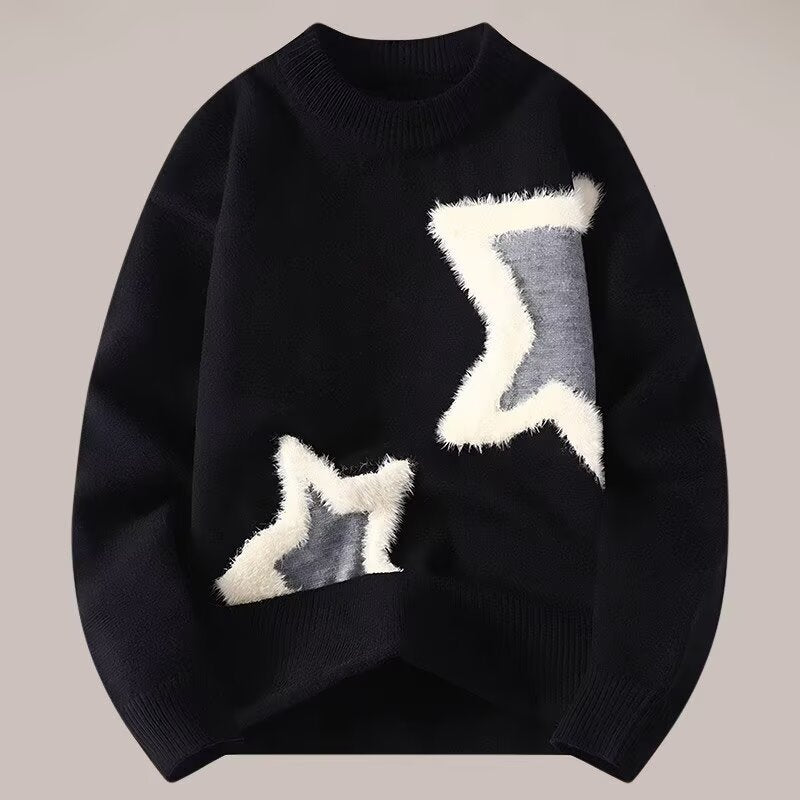 Crewneck sweater with embroidered crescent moon detail