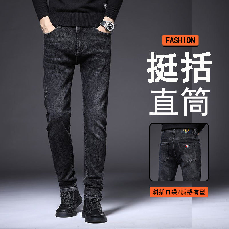 Black slim-fit-dark-blue-denim-jeans