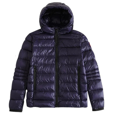 Navy Quilted Hooded Down-Filled Puffer Jacket