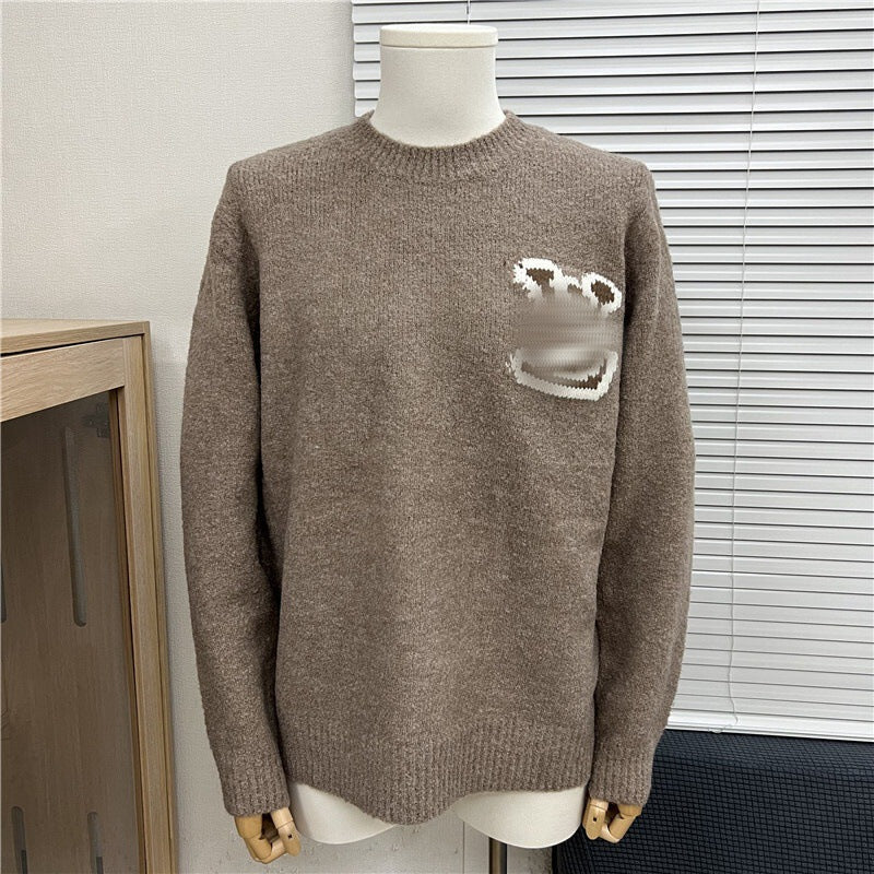 Ribbed Cotton-Blend Crewneck Sweater in Black, Gray, Beige, Red, Olive, Navy, and Blue