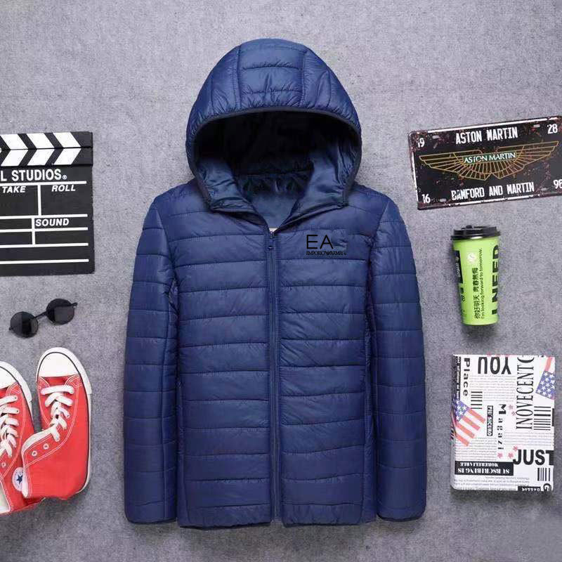 Quilted cotton hooded jacket in relaxed slim fit