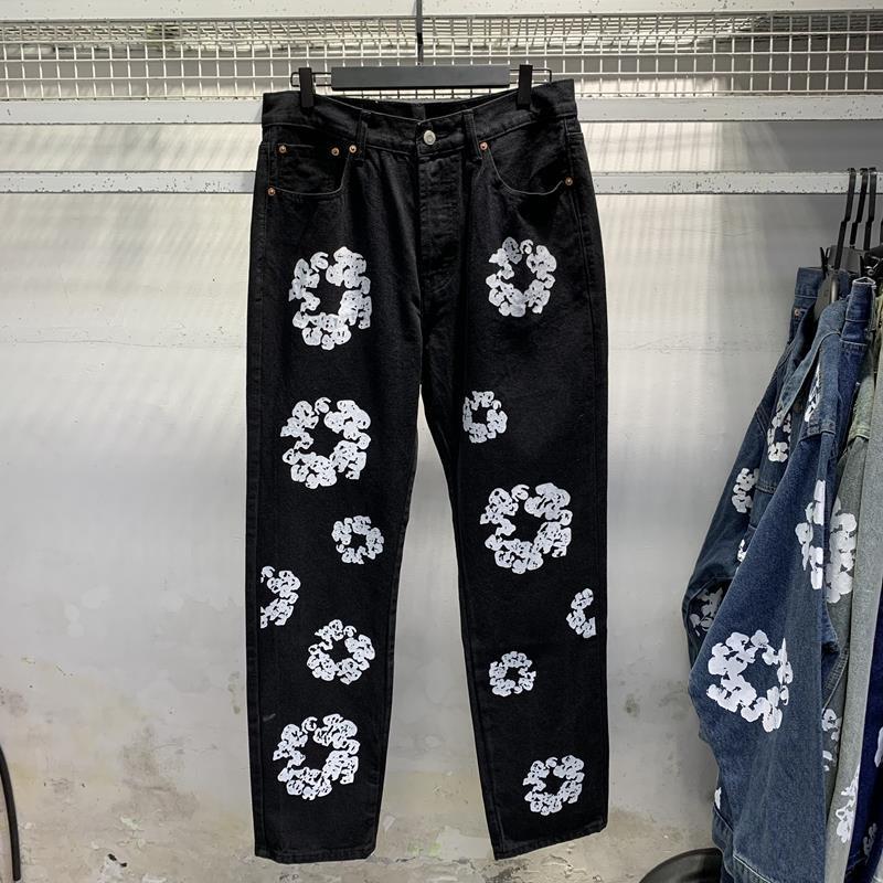 Denim Tears floral-embroidered slim-fit jeans
