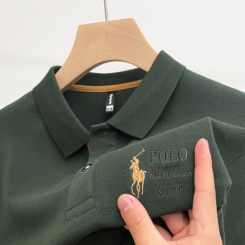 Embroidered crew neck cotton sweatshirt for men
