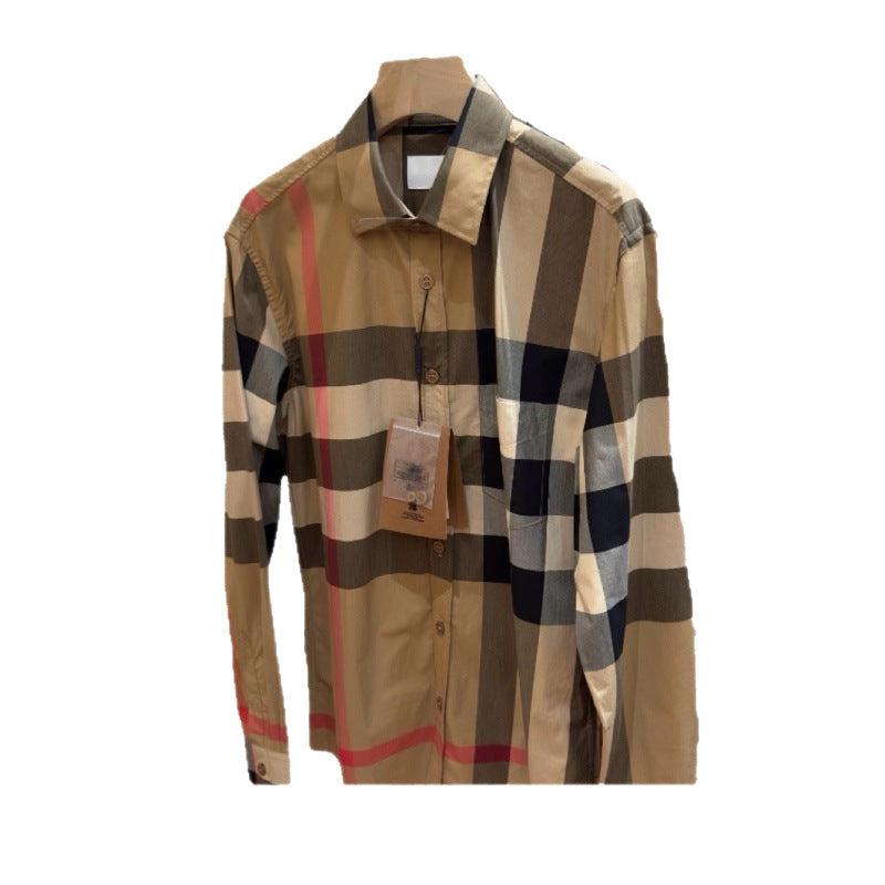 Classic checkered button-front long sleeve shirt