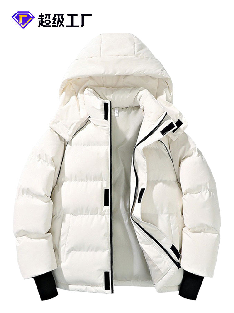 Men's Clothing New Winter Warm Retro Loose Hooded Puffer Jacket, Unisex Fas