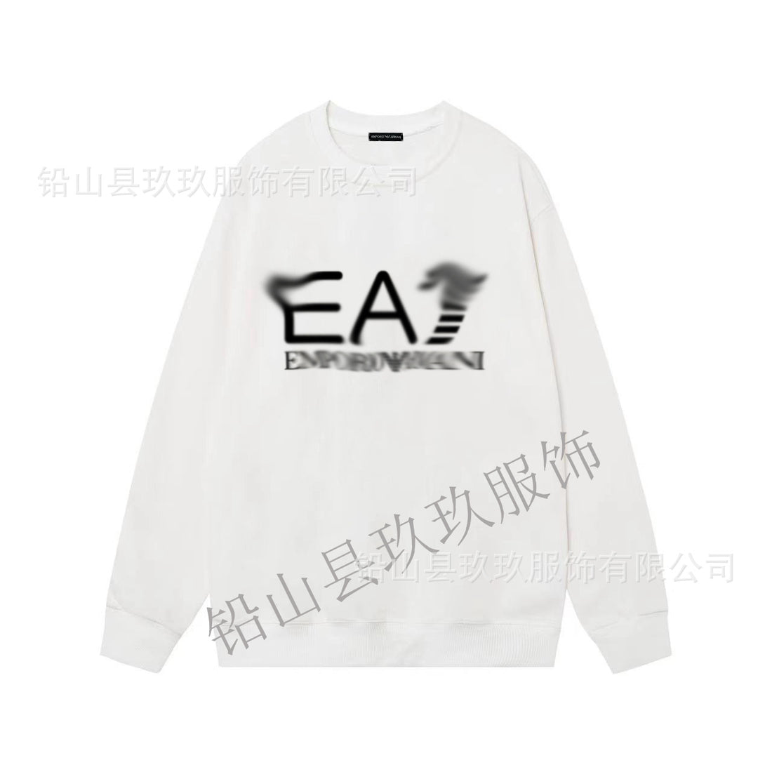 Black cotton crewneck sweatshirt with minimalist white lettering