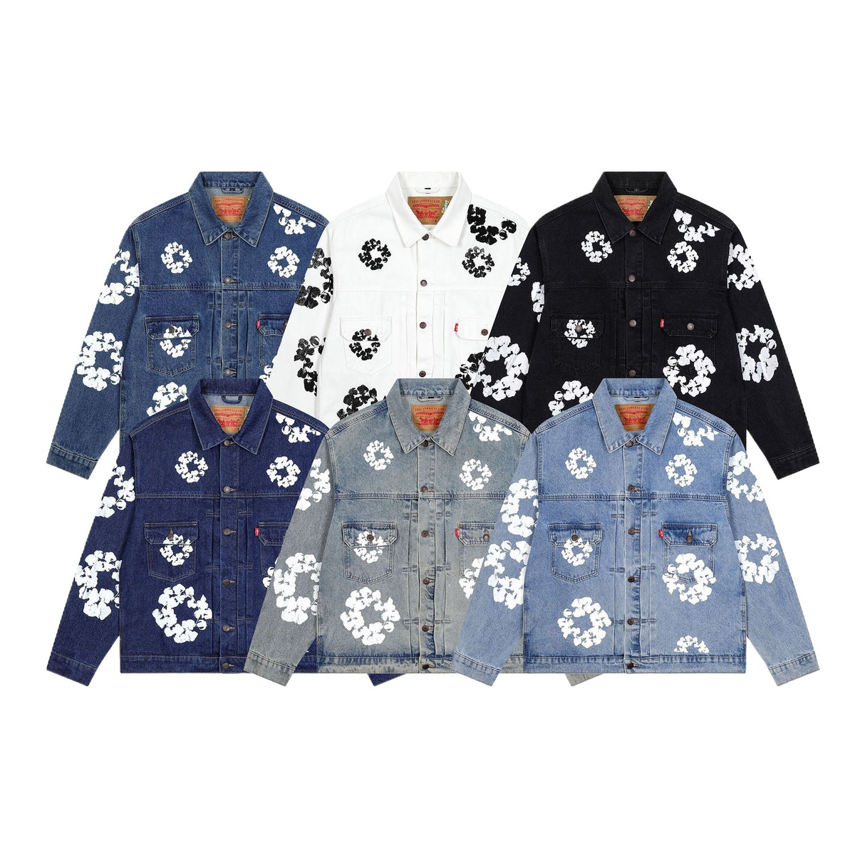 Denim Tears floral-embroidered slim-fit jeans