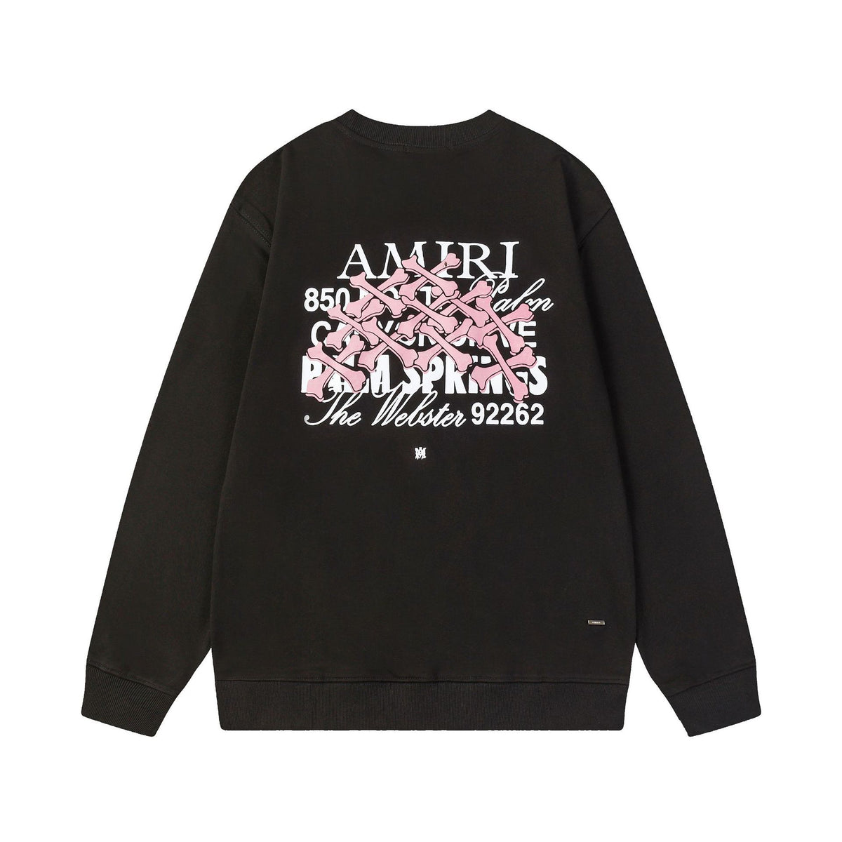Black White Brown Eagle-Print Heavyweight Crewneck Sweatshirt