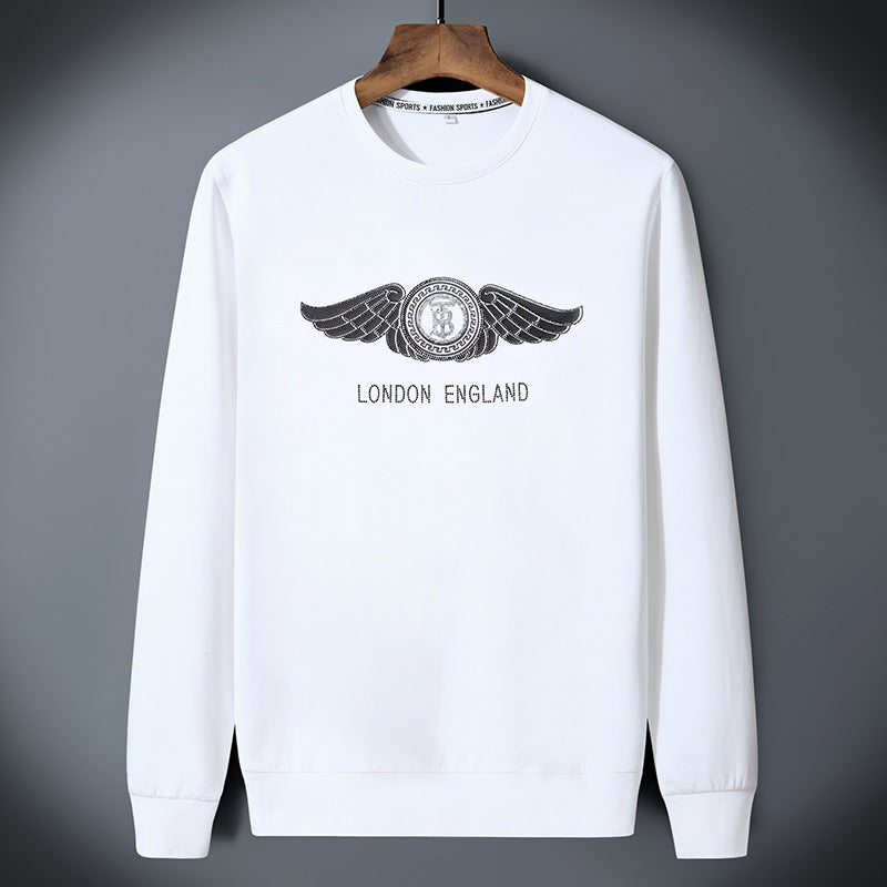 Classic crewneck sweatshirt with multicolor check-pattern text detail