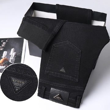 Black and Blue Slim Fit Washed Stretch Denim Jeans