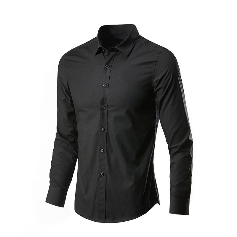 Classic long-sleeve button-up shirt with tailored fit