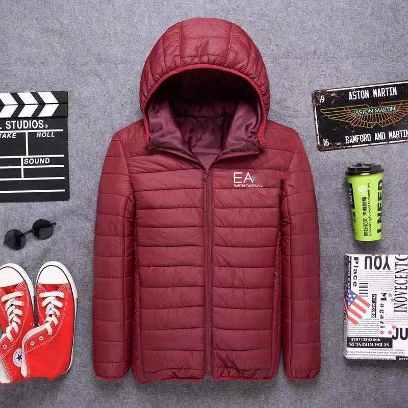 Quilted cotton hooded jacket in relaxed slim fit