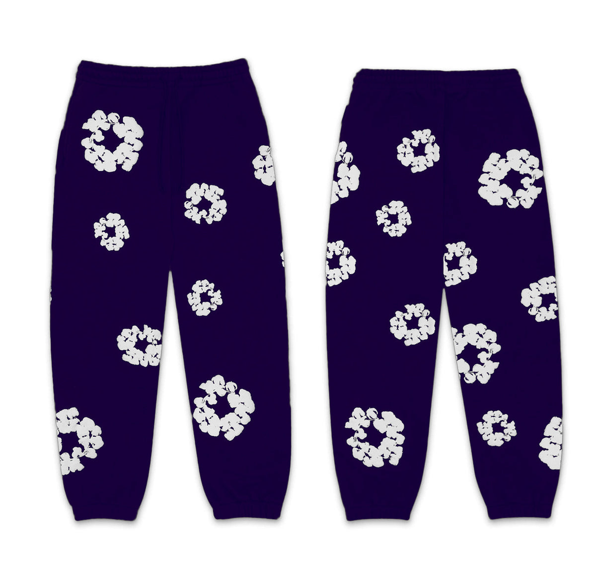 Floral foam-print pullover hoodie with hood and relaxed fit