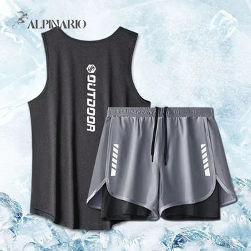 冰絲透氣訓練服兩件運動套裝
