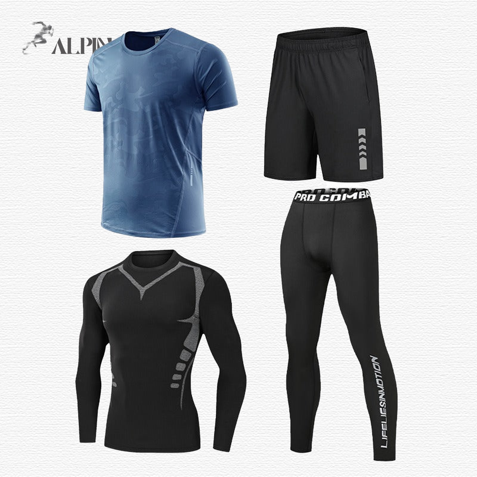Stylish Elastic Professional Sports 4-piece Set B