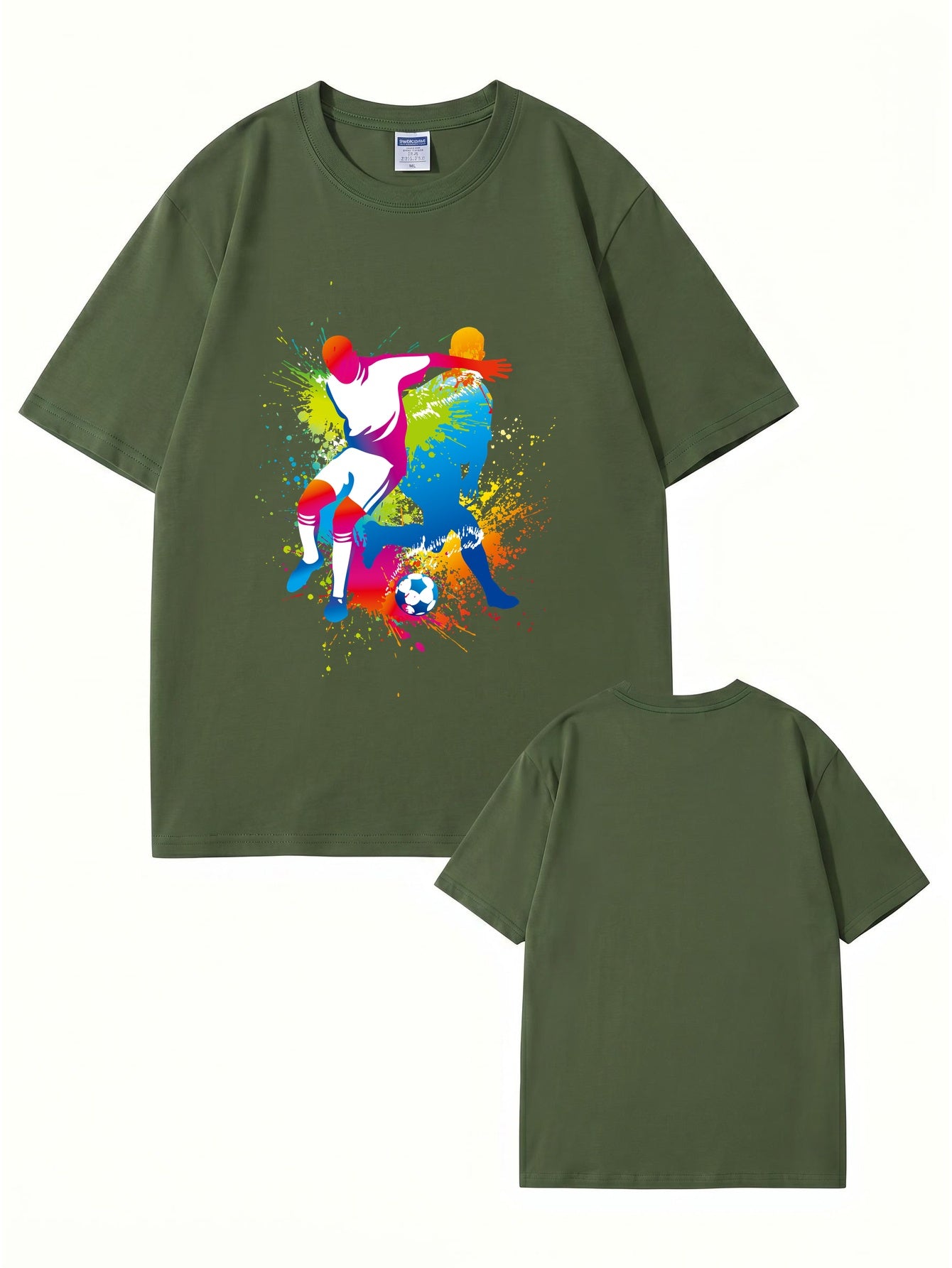 Colorful Soccer Player Graphic Print T-Shirt - 22 Colors, Premium Cotton