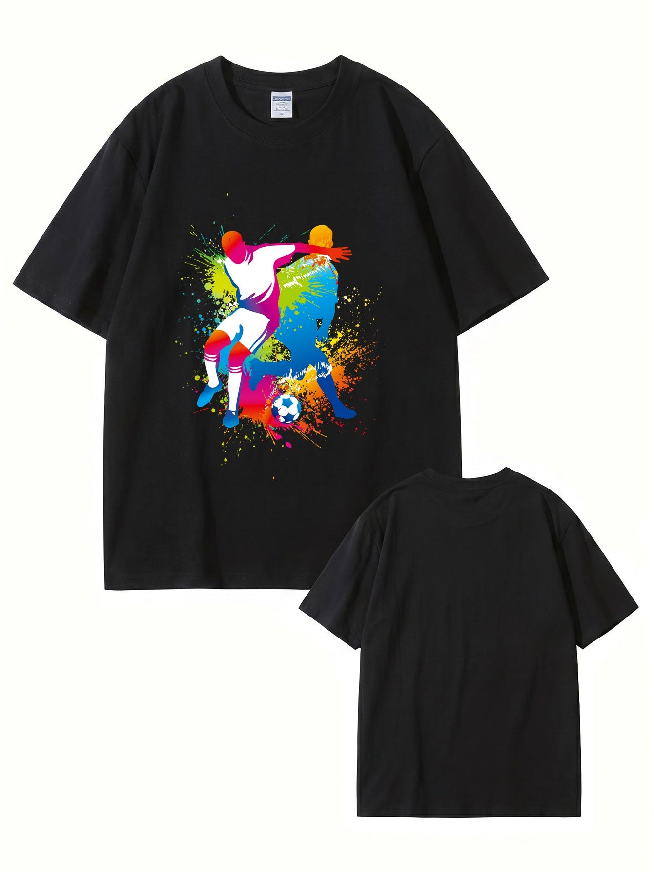 Colorful Soccer Player Graphic Print T-Shirt - 22 Colors, Premium Cotton
