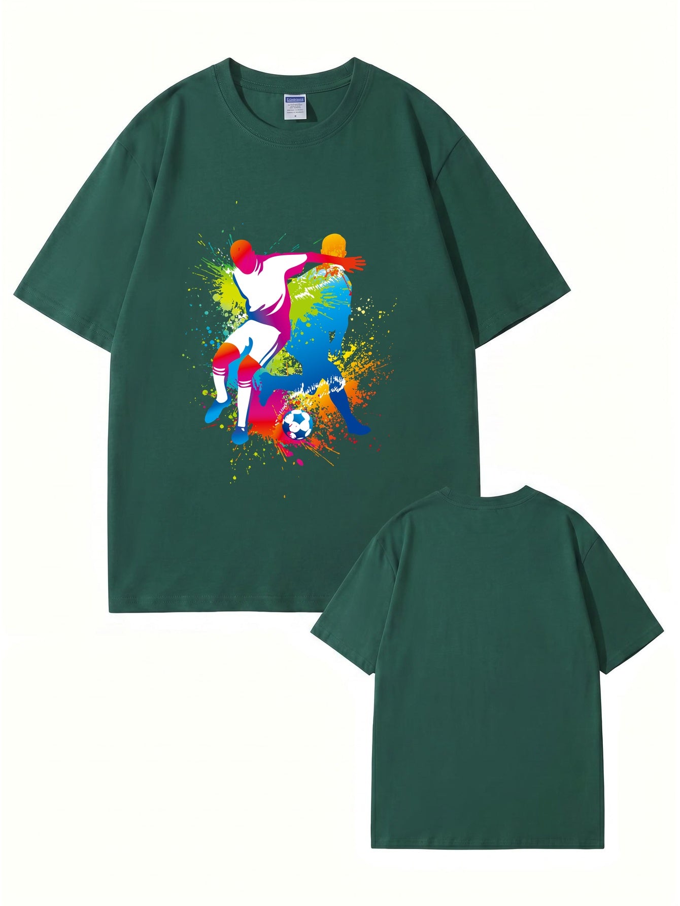 Colorful Soccer Player Graphic Print T-Shirt - 22 Colors, Premium Cotton