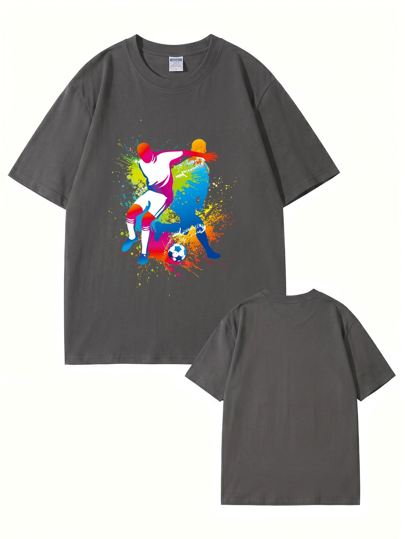 Colorful Soccer Player Graphic Print T-Shirt - 22 Colors, Premium Cotton