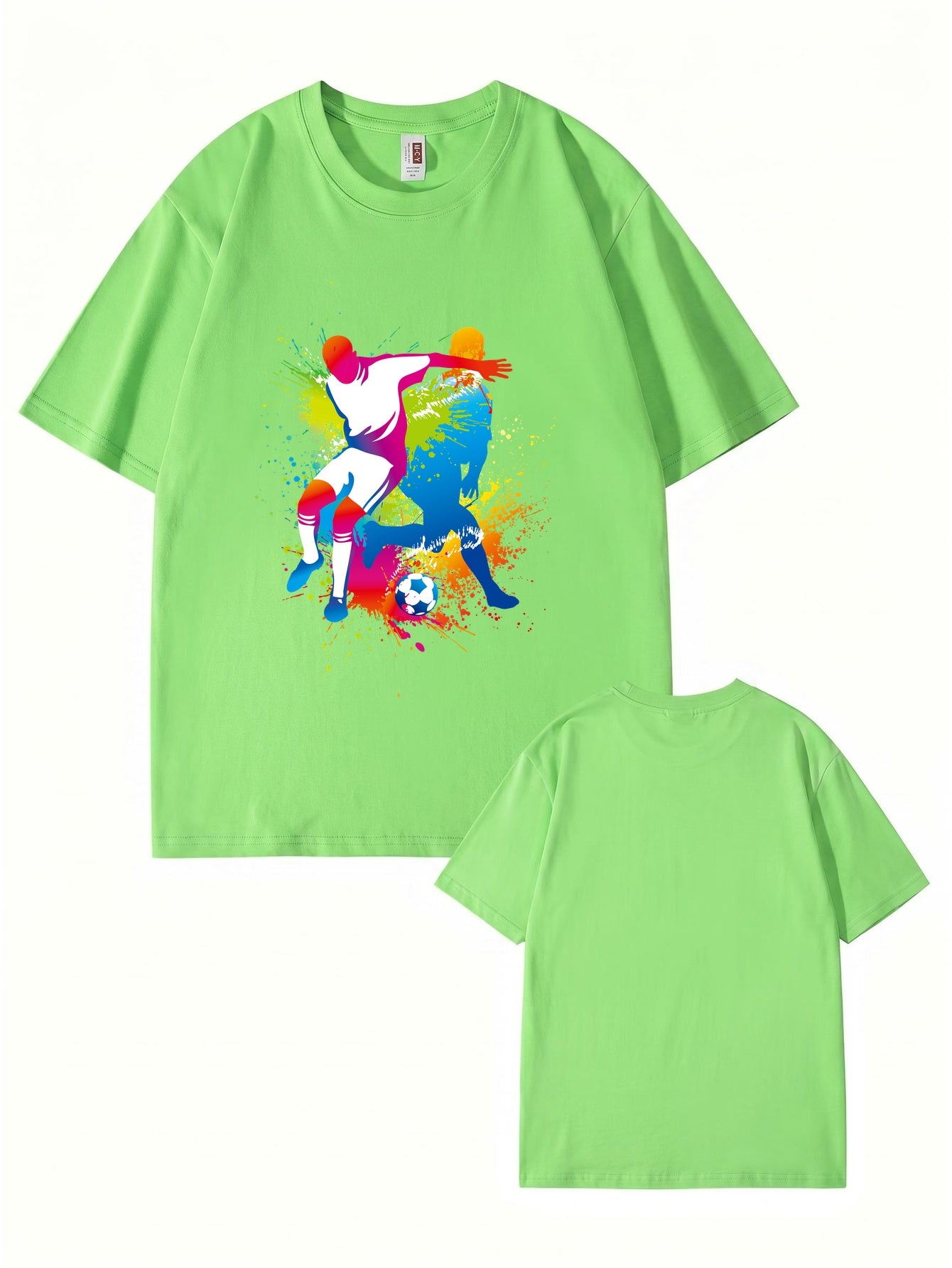 Colorful Soccer Player Graphic Print T-Shirt - 22 Colors, Premium Cotton