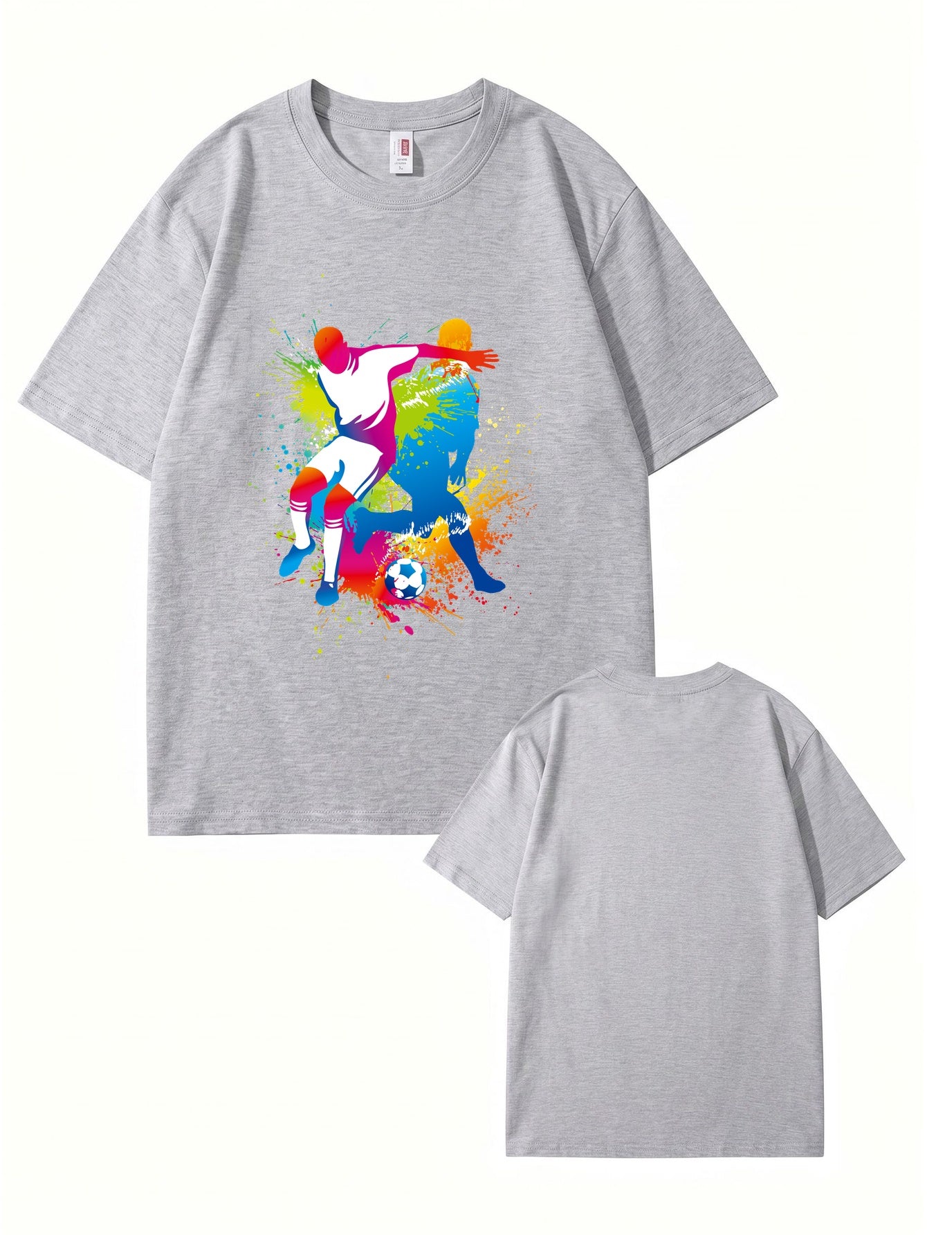 Colorful Soccer Player Graphic Print T-Shirt - 22 Colors, Premium Cotton