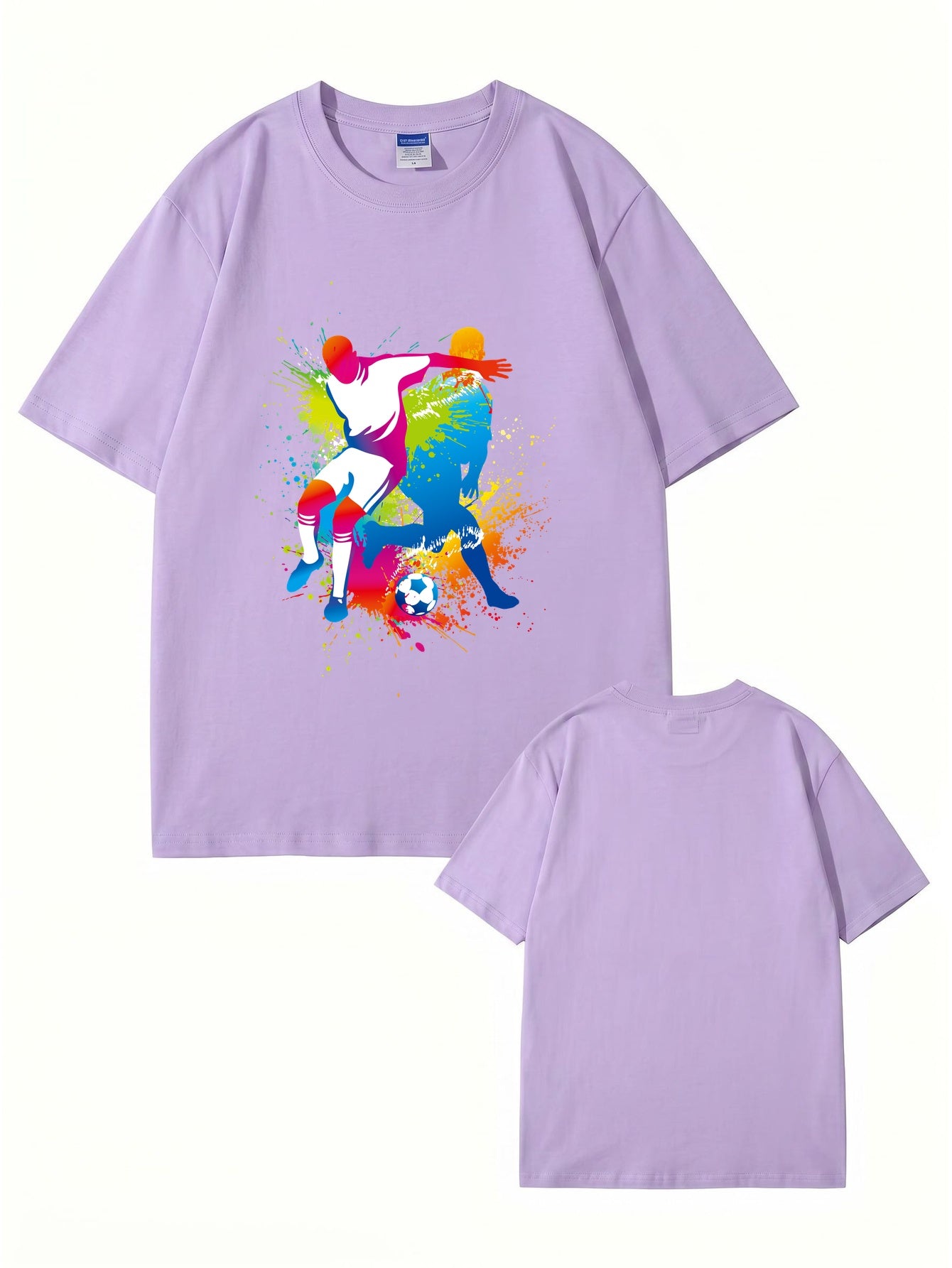 Colorful Soccer Player Graphic Print T-Shirt - 22 Colors, Premium Cotton