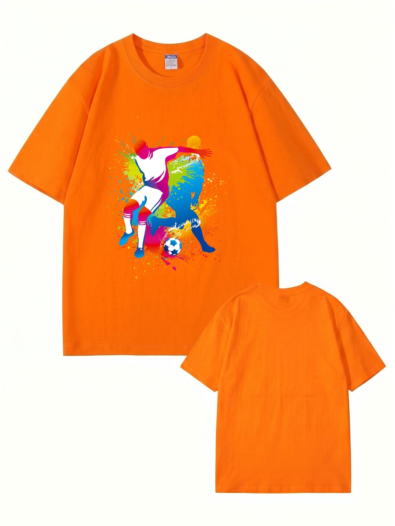Colorful Soccer Player Graphic Print T-Shirt - 22 Colors, Premium Cotton