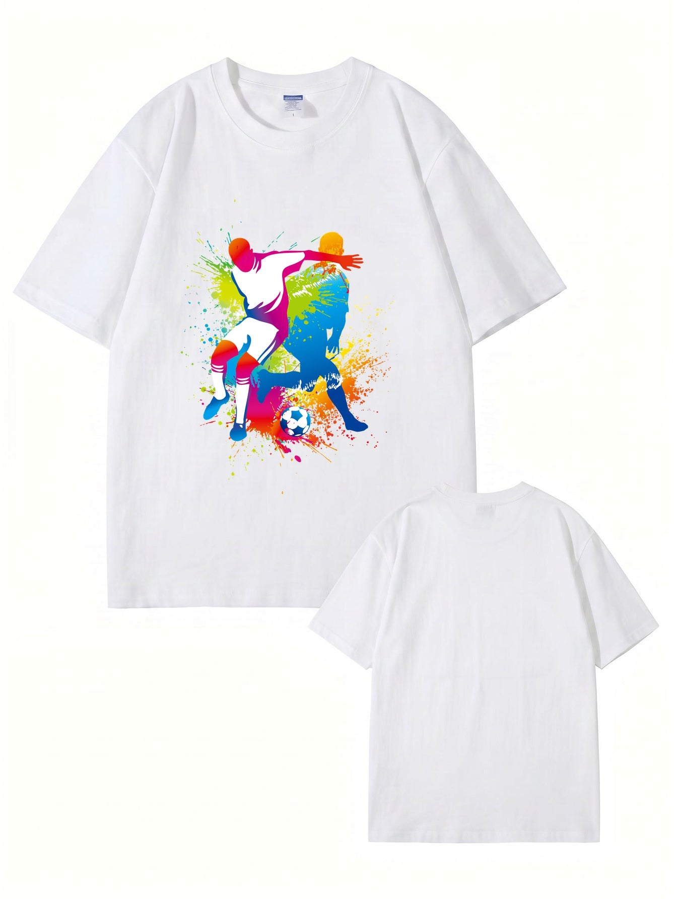 Colorful Soccer Player Graphic Print T-Shirt - 22 Colors, Premium Cotton