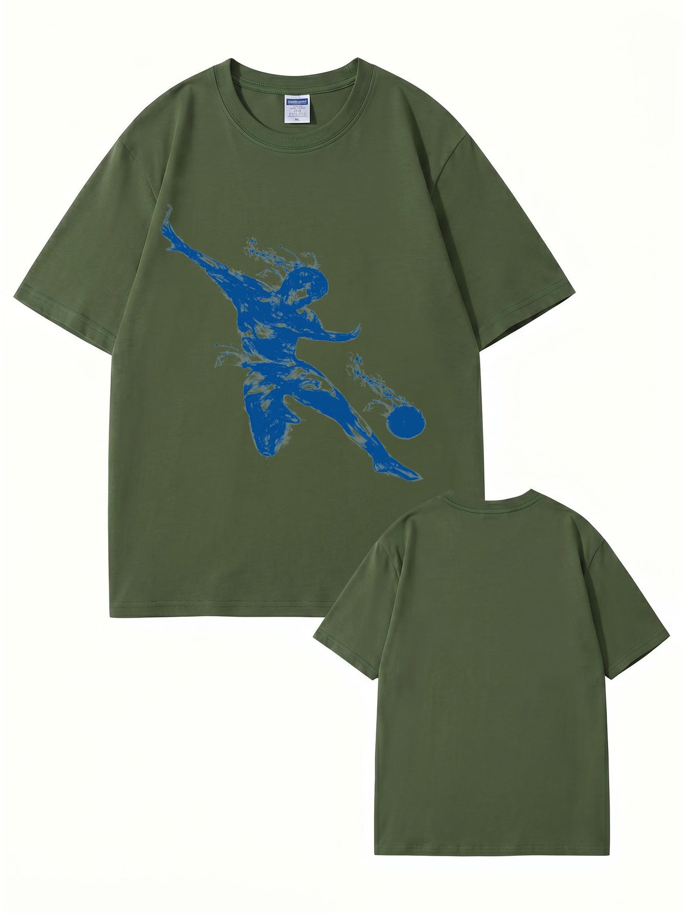 Unisex Streetwear T-Shirt Featuring Blue Dynamic Soccer Player Graphic Print
