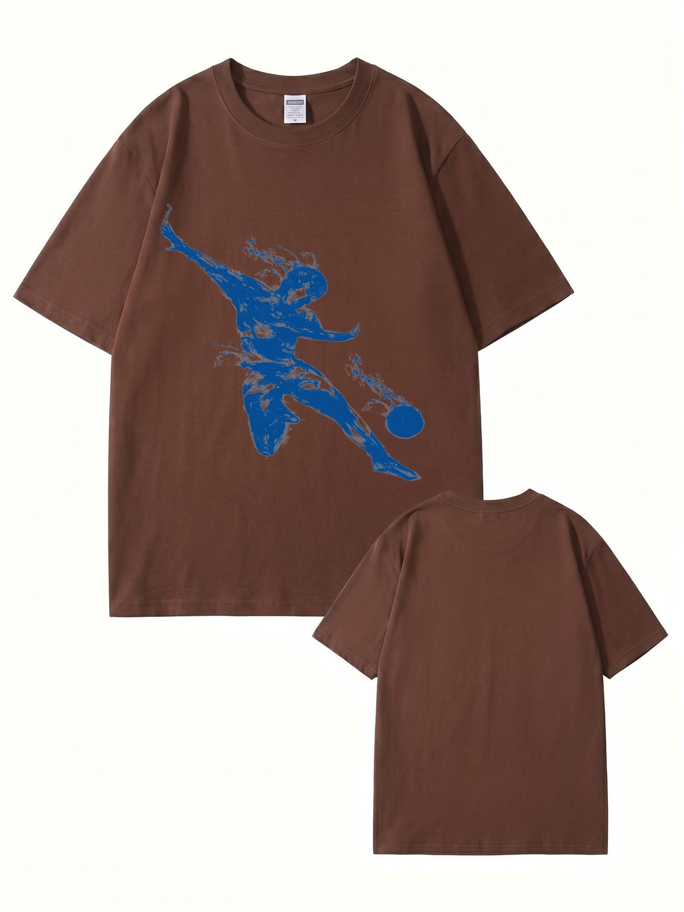 Unisex Streetwear T-Shirt Featuring Blue Dynamic Soccer Player Graphic Print