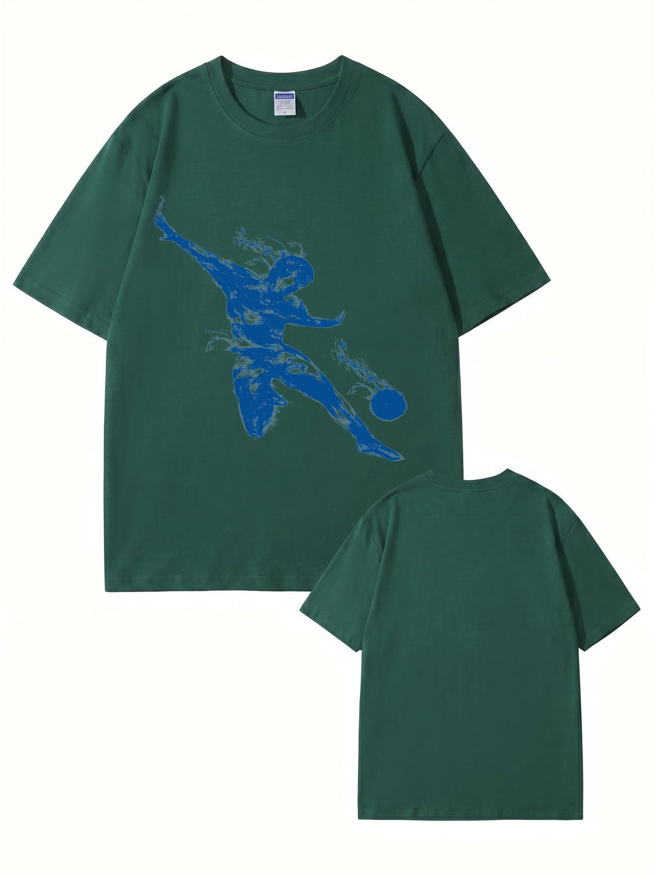 Unisex Streetwear T-Shirt Featuring Blue Dynamic Soccer Player Graphic Print