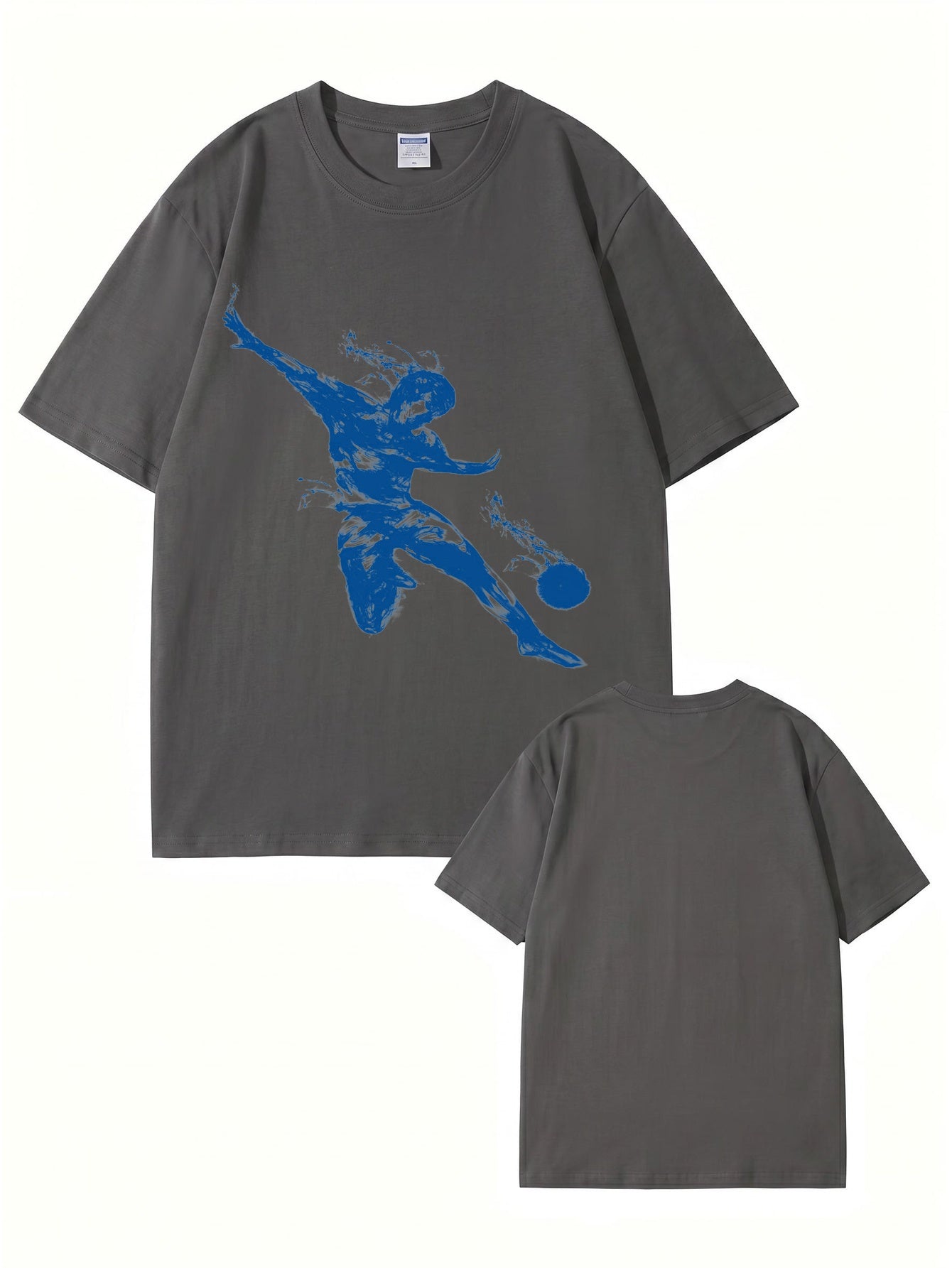 Unisex Streetwear T-Shirt Featuring Blue Dynamic Soccer Player Graphic Print