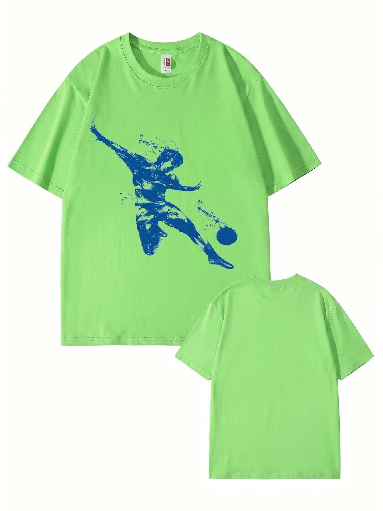 Unisex Streetwear T-Shirt Featuring Blue Dynamic Soccer Player Graphic Print