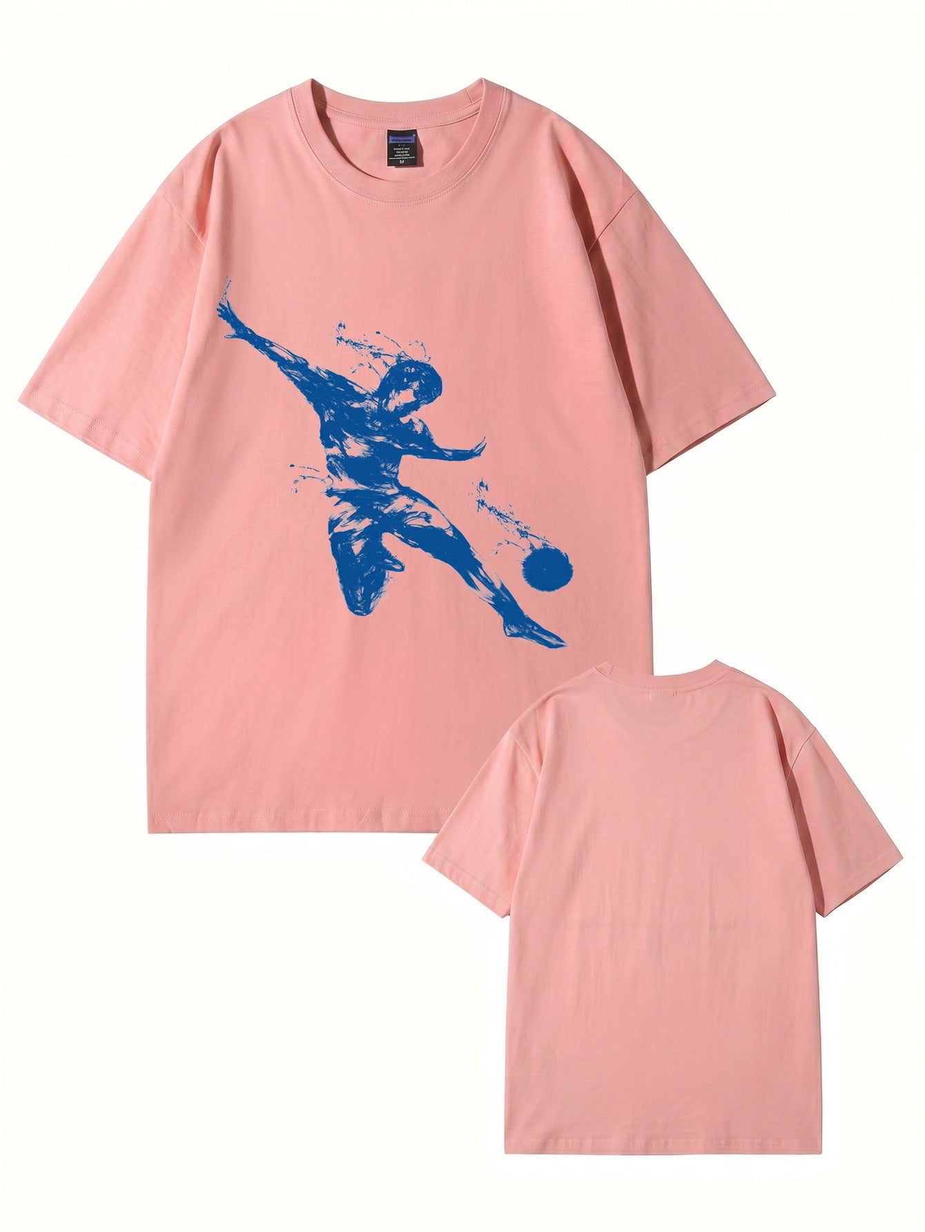 Unisex Streetwear T-Shirt Featuring Blue Dynamic Soccer Player Graphic Print