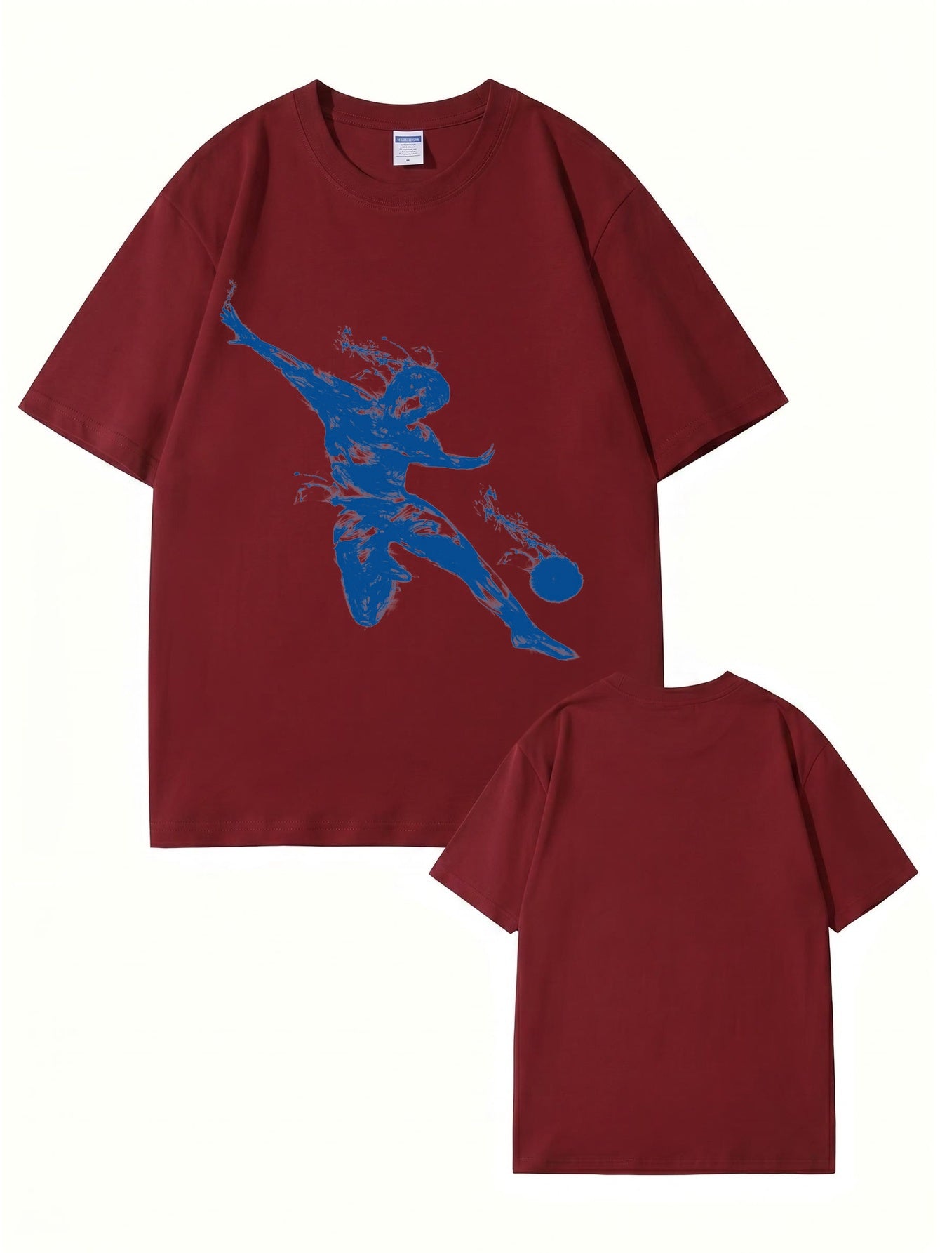 Unisex Streetwear T-Shirt Featuring Blue Dynamic Soccer Player Graphic Print