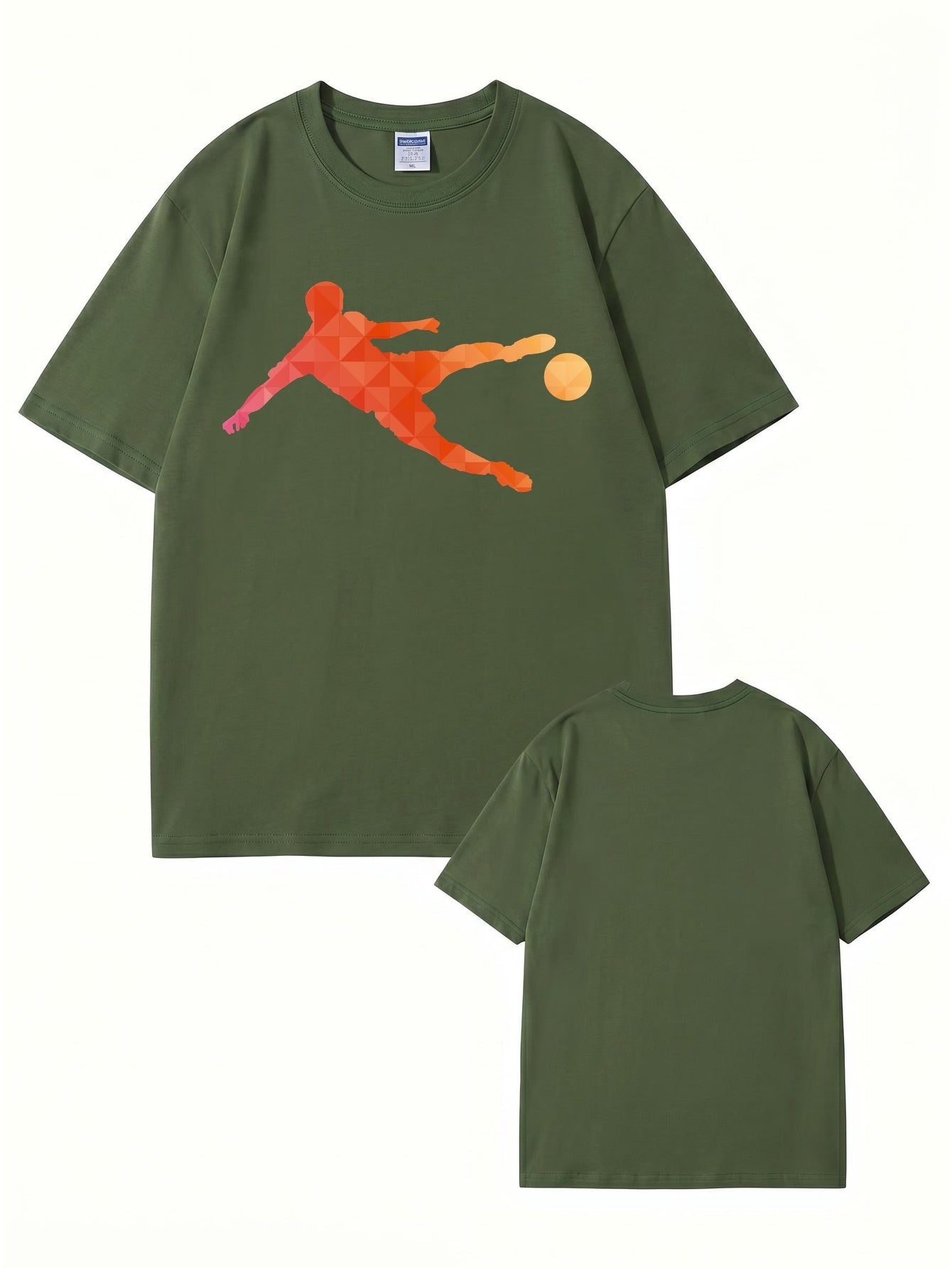 Geometric Soccer Player Graphic T-Shirt - Premium Cotton Tee