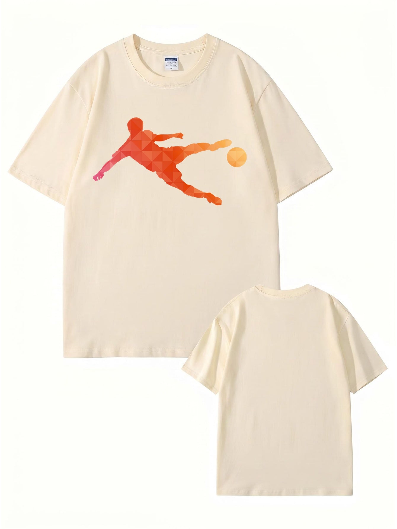 Geometric Soccer Player Graphic T-Shirt - Premium Cotton Tee