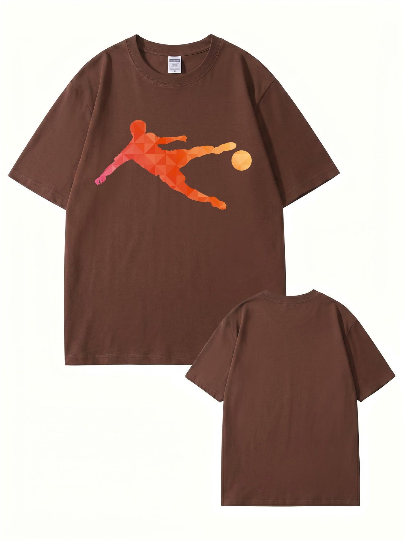 Geometric Soccer Player Graphic T-Shirt - Premium Cotton Tee