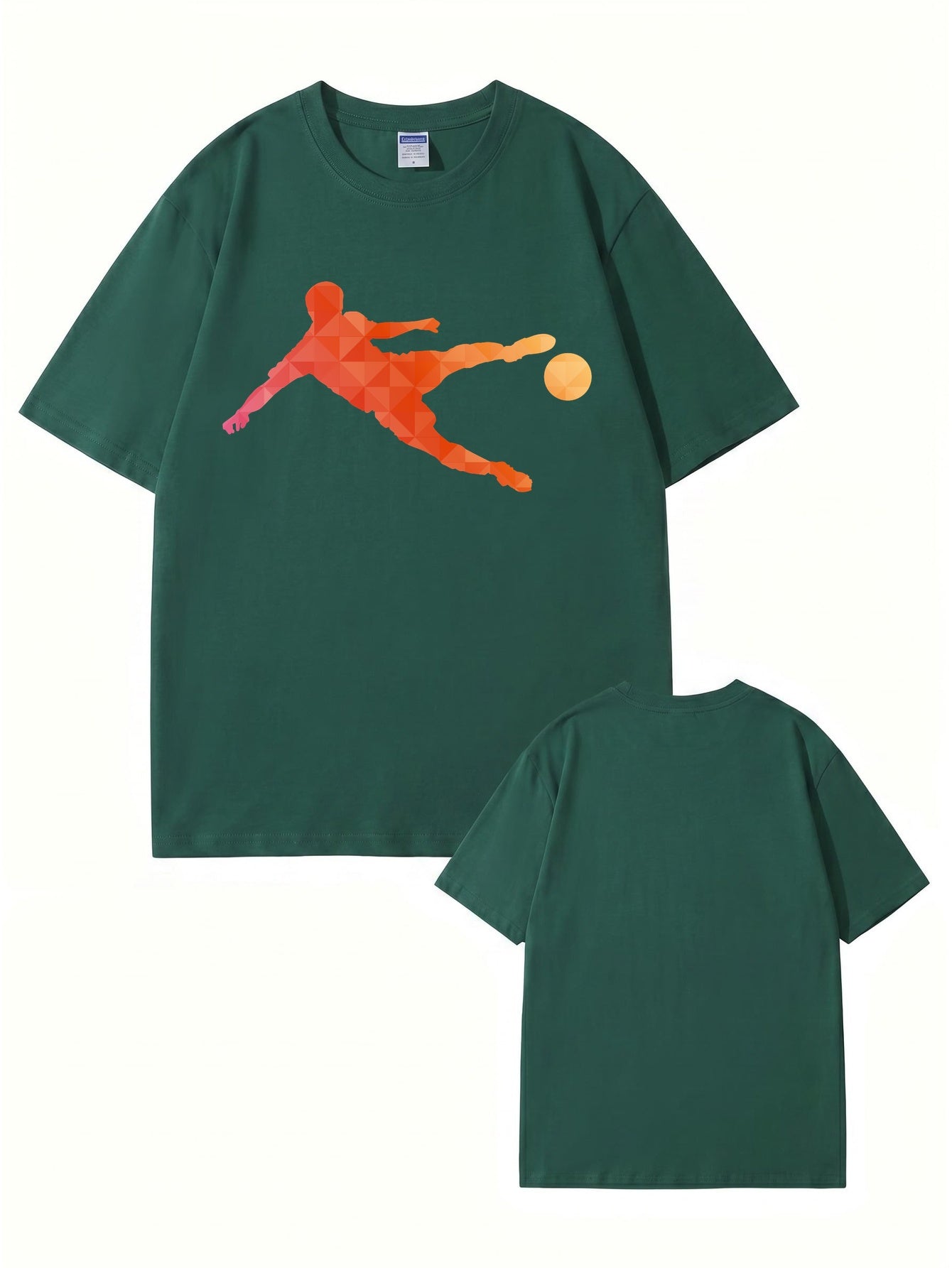 Geometric Soccer Player Graphic T-Shirt - Premium Cotton Tee