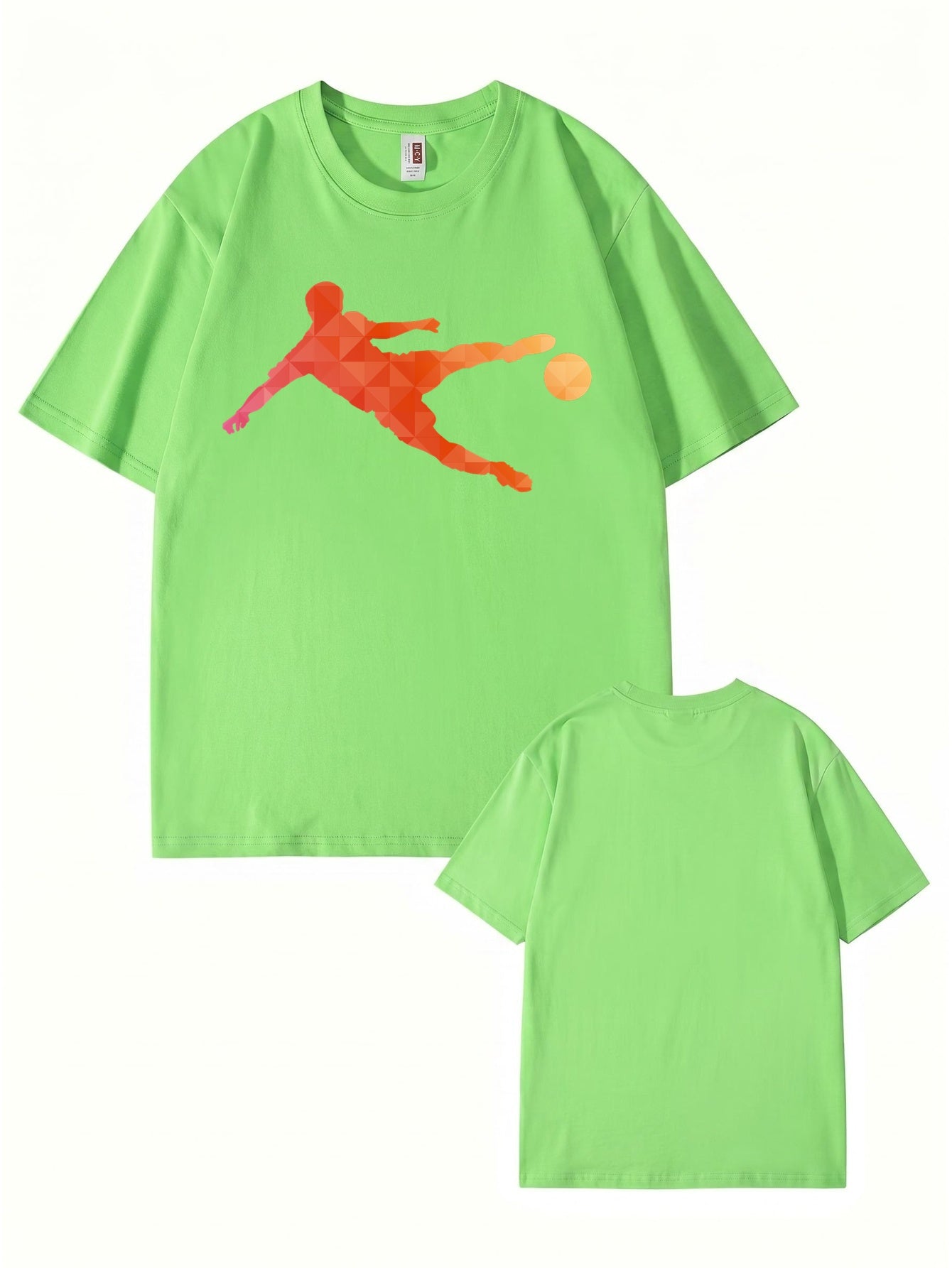 Geometric Soccer Player Graphic T-Shirt - Premium Cotton Tee