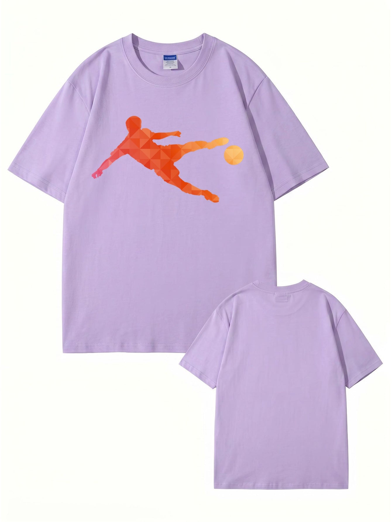 Geometric Soccer Player Graphic T-Shirt - Premium Cotton Tee