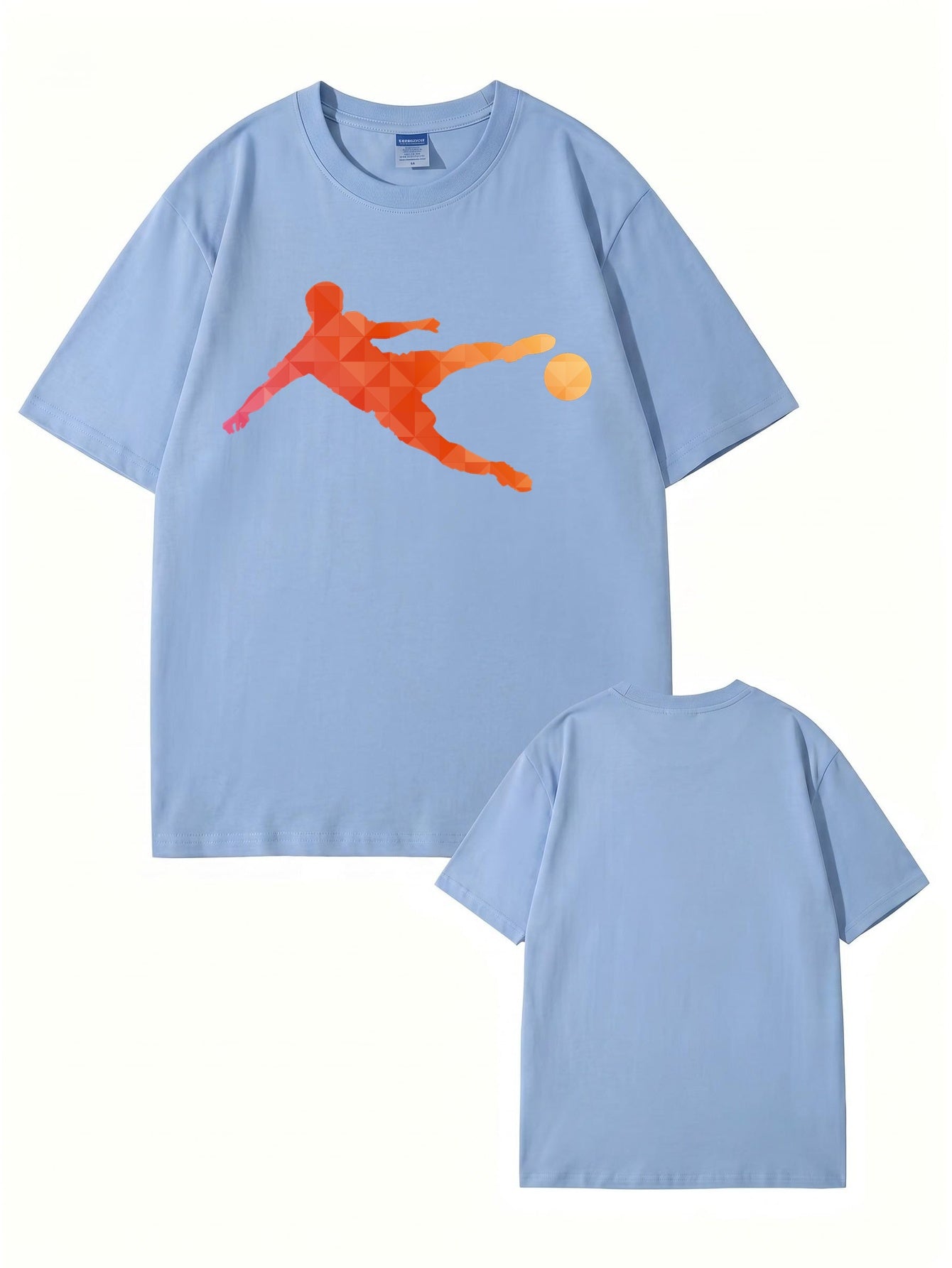 Geometric Soccer Player Graphic T-Shirt - Premium Cotton Tee