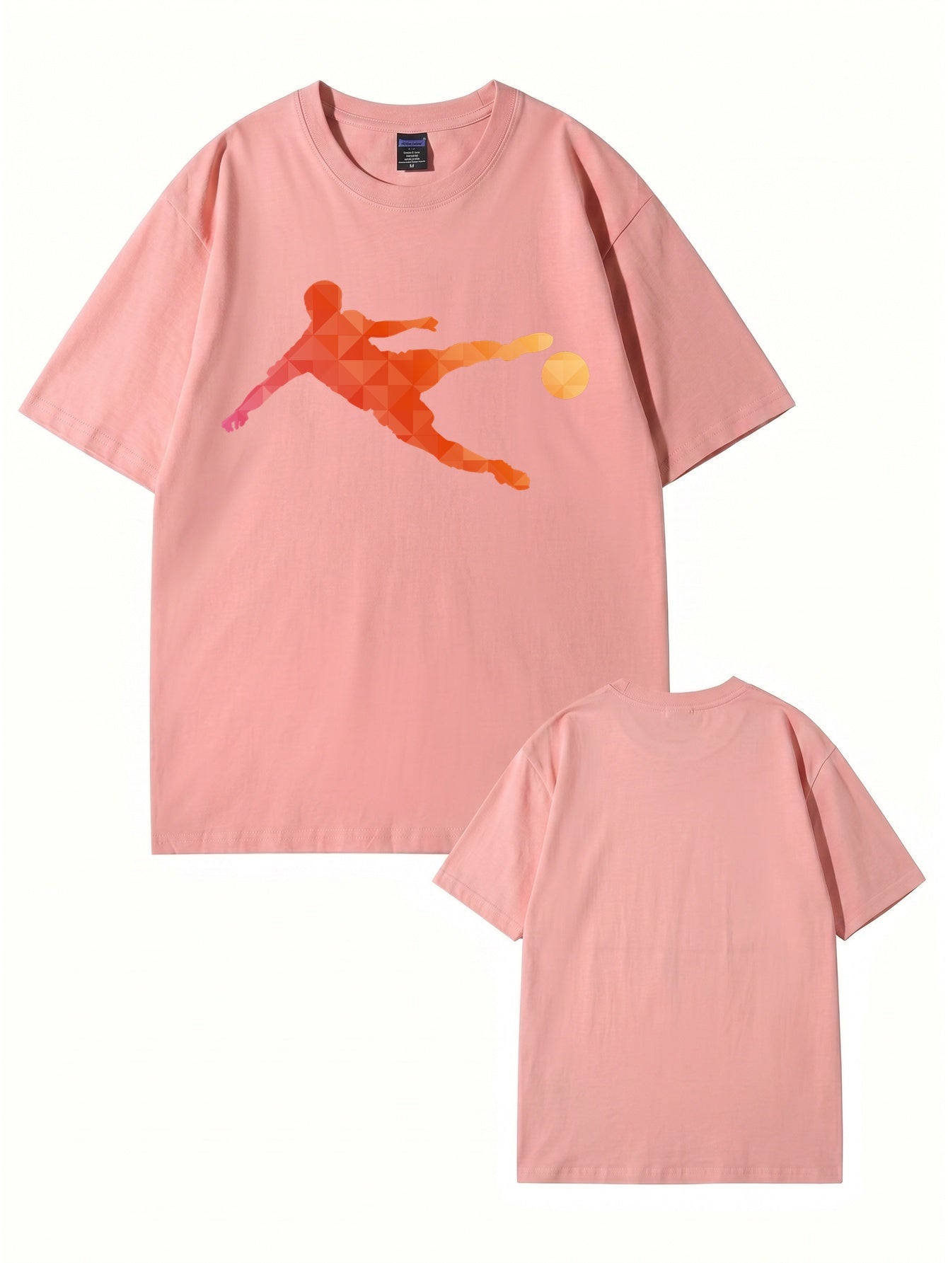 Geometric Soccer Player Graphic T-Shirt - Premium Cotton Tee