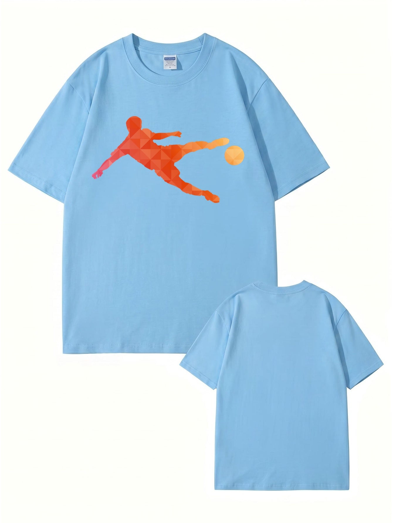 Geometric Soccer Player Graphic T-Shirt - Premium Cotton Tee