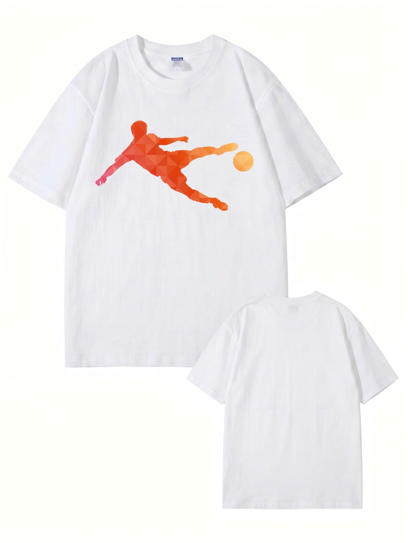 Geometric Soccer Player Graphic T-Shirt - Premium Cotton Tee