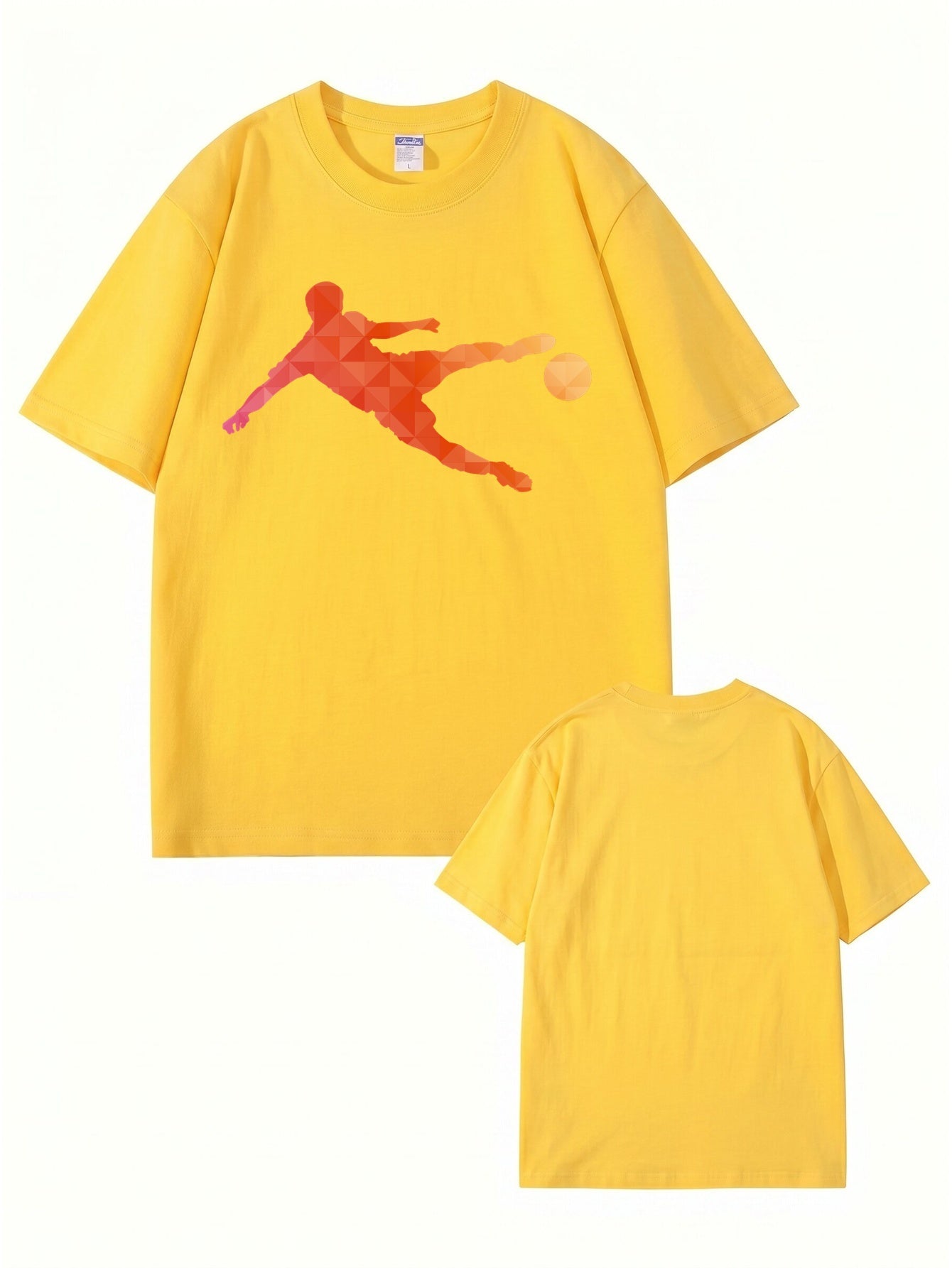 Geometric Soccer Player Graphic T-Shirt - Premium Cotton Tee